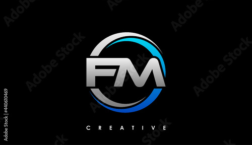 FM Letter Initial Logo Design Template Vector Illustration