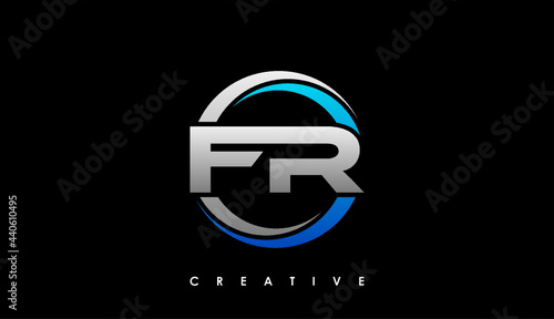 FR Letter Initial Logo Design Template Vector Illustration