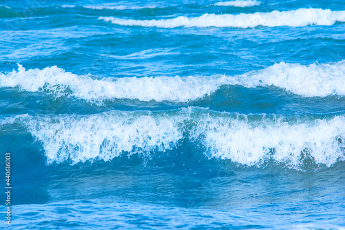 Beautiful blue sea waves background