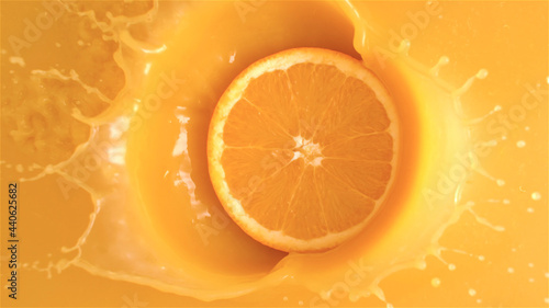 Orange slice in its own juice.