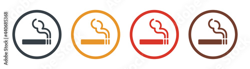 Smoking area icon set. Vector illustration