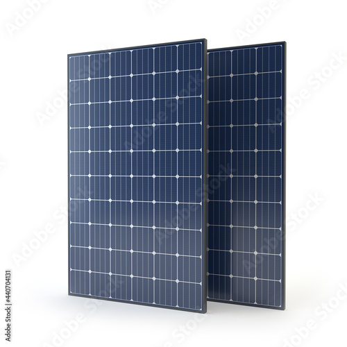 Two isolated solar panels - 3D illustration