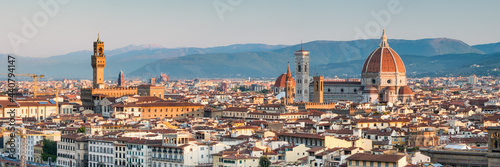 Florence skyline panorama with view of Florence Cathedral and Palazzo Vecchio, Tuscany, Italy