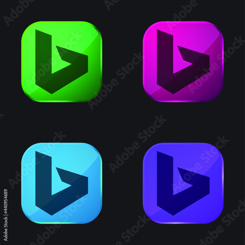 Bing four color glass button icon