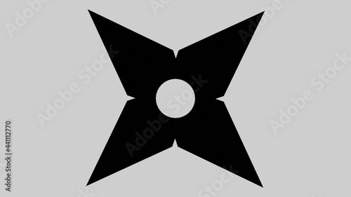 Illustration of a shuriken throwing star flat icon isolated on a white background