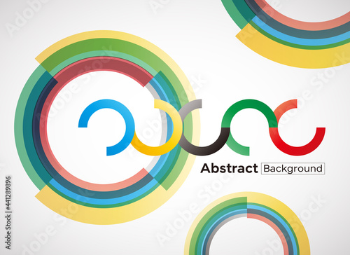 abstract vector background with colorful gradient circles, olympic color concept.