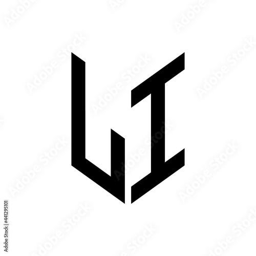 initial letters monogram logo black LI