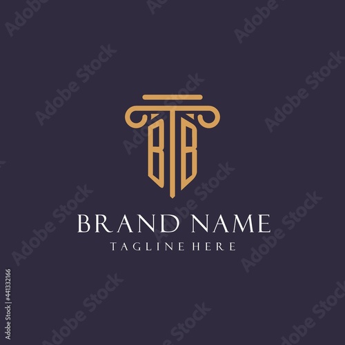 BB monogram initials design for law firm, lawyer, law office with pillar style