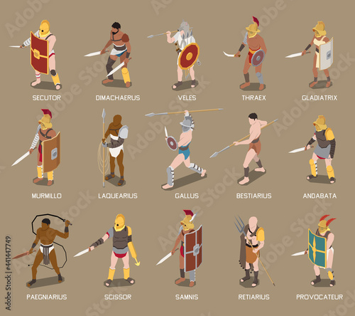 Roman Gladiators Isometric Set