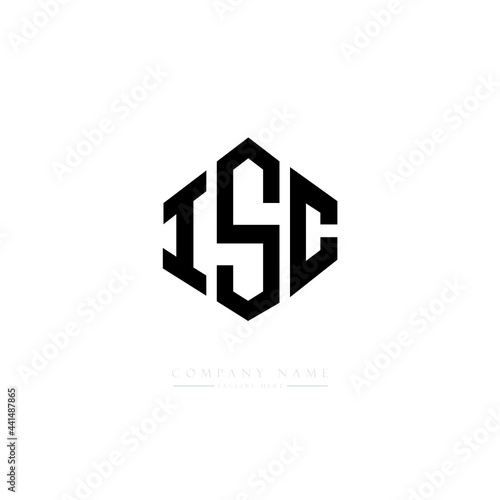 ISC letter logo design with polygon shape. ISC polygon logo monogram. ISC cube logo design. ISC hexagon vector logo template white and black colors. ISC monogram. ISC business and real estate logo. 