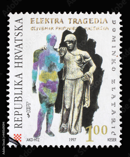 A stamp printed in Croatia dedicated to Dominiko Zlataric, Ragusan poet and translator, circa 1997