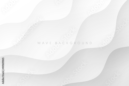 Abstract white and gray wavy shape layers on background. Modern and minimal curve pattern design. You can use it to cover brochure templates, posters, banner web, print ads, etc. Vector illustration