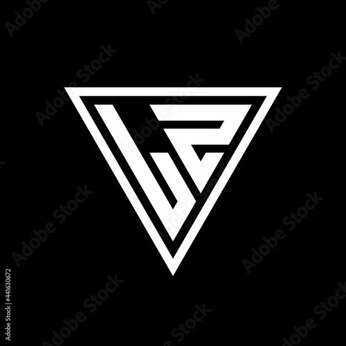 LZ Logo monogram with triangle shape designs template