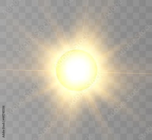 Sun, sun eclipse, partial sun eclipse. For vector illustrations.