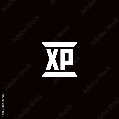 XP Logo monogram with pillar shape designs template