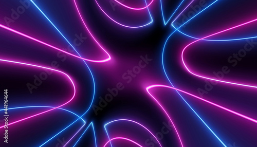 neon blue pink curvy futuristic abstract galaxy curvy lines laser scientific Sci-Fi high resolution