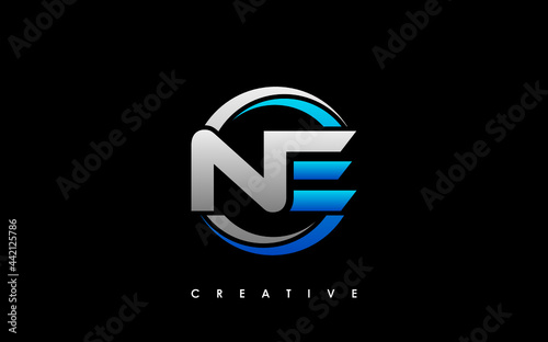 NE Letter Initial Logo Design Template Vector Illustration