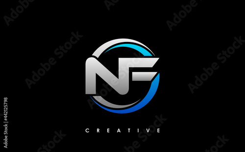 NF Letter Initial Logo Design Template Vector Illustration