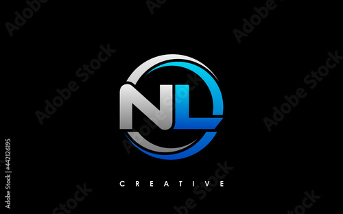 NL Letter Initial Logo Design Template Vector Illustration
