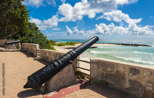 Needham's Point fort with cannons on the island of Barbados