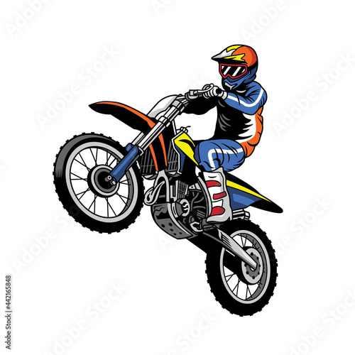 Jumping Racer Riding The Motocross