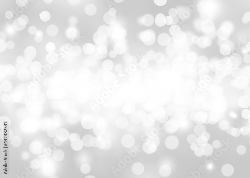 Abstract bluish white bokeh winter light background