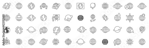 World Icon set. Simple set of globe. Globe Symbol. Globe earth. Global, internet, world, connect. Web buttons. Vector illustration.