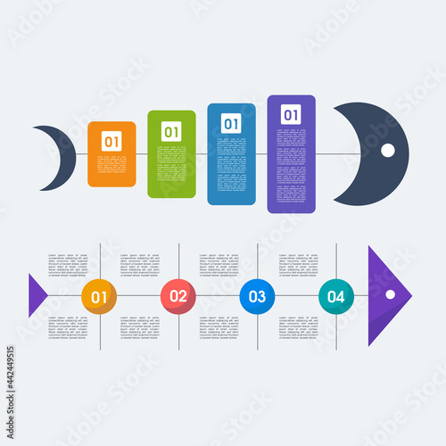 Flat fishbone infographic concept template free vector