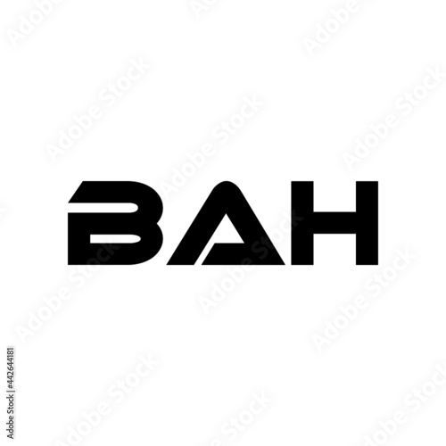 BAH letter logo design with white background in illustrator, vector logo modern alphabet font overlap style. calligraphy designs for logo, Poster, Invitation, etc.