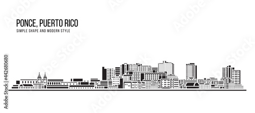 Cityscape Building Abstract Simple shape and modern style art Vector design - Ponce city