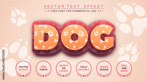 Dog - edit text effect, font style