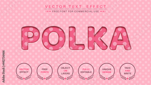 Polka - edit text effect, font style