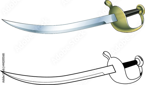 vector illustration of a cutlass sword