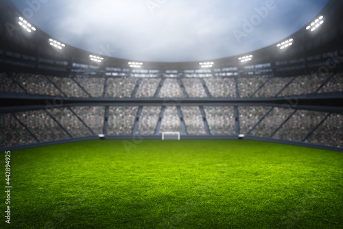 Professional soccer field stadium background