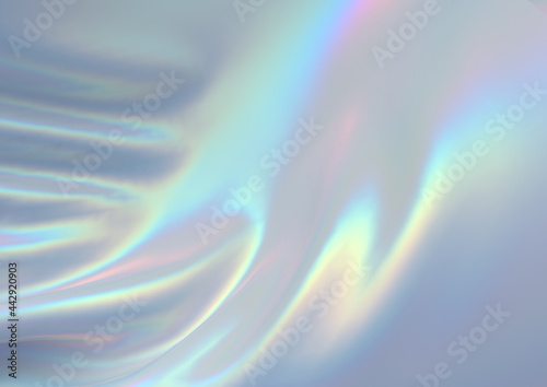 Modern abstract pastel iridescent holographic foil background. 3d render.