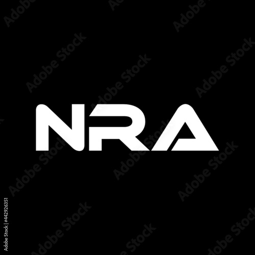 NRA letter logo design with black background in illustrator, vector logo modern alphabet font overlap style. calligraphy designs for logo, Poster, Invitation, etc.