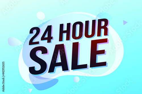 24 hour sale word concept vector illustration with lines 3d style for social media landing page, template, ui, web, mobile app, poster, banner, flyer, background, gift card, coupon, label, wallpaper