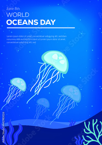 World Ocean Day Vector Poster