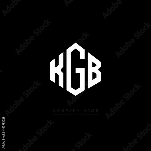KGB letter logo design with polygon shape. KGB polygon logo monogram. KGB cube logo design. KGB hexagon vector logo template white and black colors. KGB monogram, KGB business and real estate logo. 