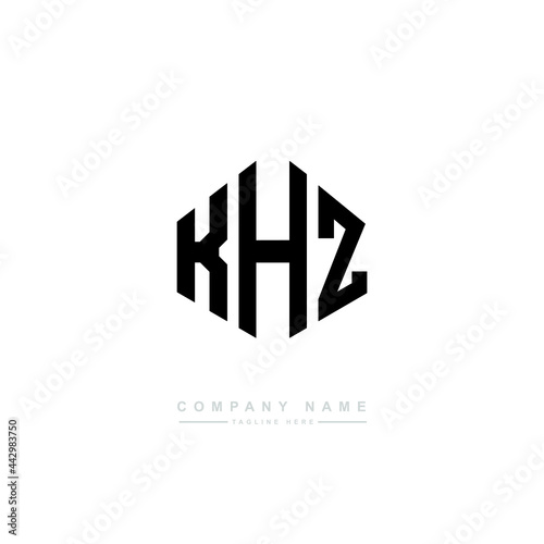 KHZ letter logo design with polygon shape. KHZ polygon logo monogram. KHZ cube logo design. KHZ hexagon vector logo template white and black colors. KHZ monogram, KHZ business and real estate logo. 