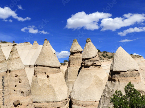 the bizarrely eroded volcanic ash rock formations of kasha-katuwe tent rocks national monument, near santa fe, new mexico