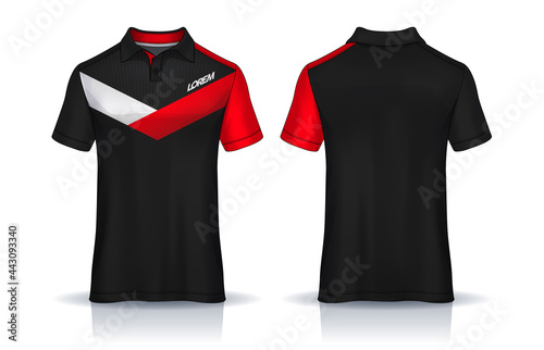 t-shirt polo templates design. uniform front and back view.