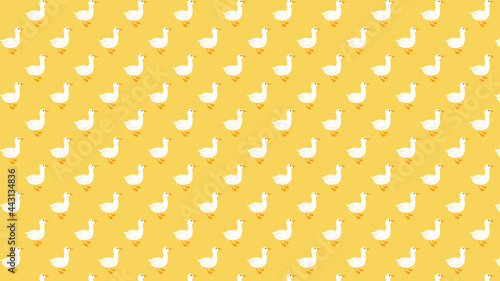 Goose on yellow background, gift wrapping