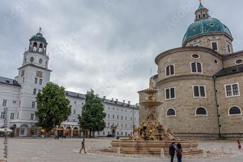 SALZBURG, AUSTRIA, 2 AUGUST 2020: Square of the Cathedral