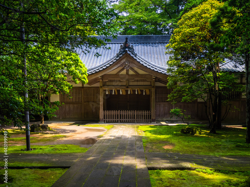 Wooden palace for shinto priests (Yahiko shrine, Yahiko, Niigata, Japan)