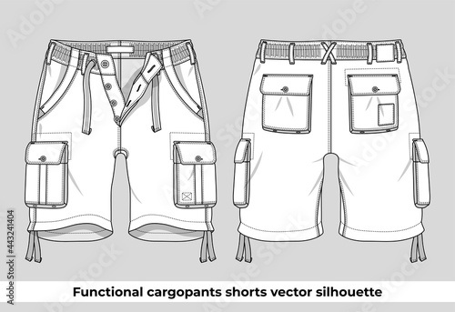 Functional cargopants shorts vector silhouette 