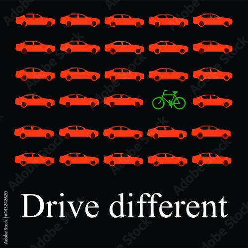 car or bike drive different ringer poster design vector illustration for use in design and print poster canvas