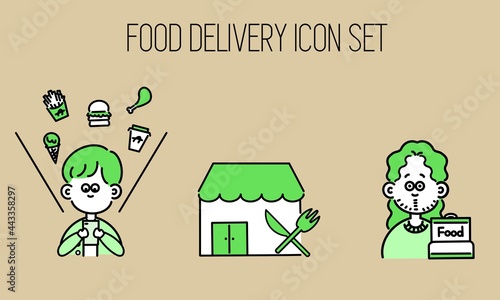 フードデリバリーアイコンセット1 food delivery icon set 1
