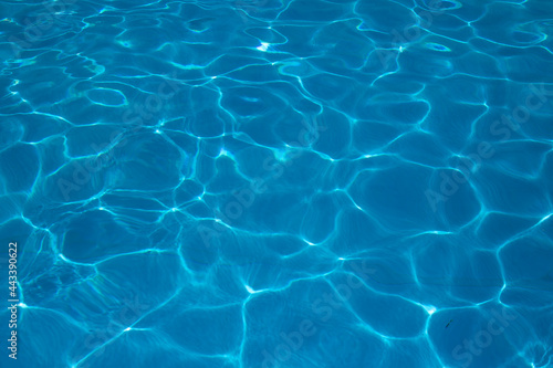 blue water surface in the swimming pool, water in the pool. horizontal background for summer concept.