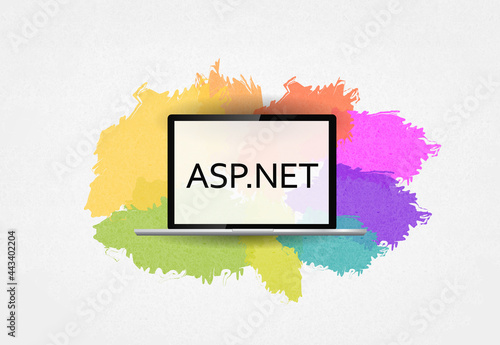 asp.net programming language. word asp.net on laptop
